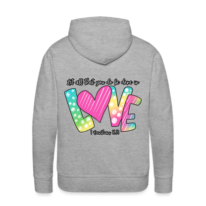 1 Cor 16:14 Gradient Premium Hoodie - heather grey