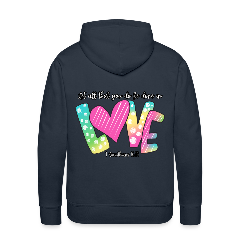 1 Cor 16:14 Gradient Premium Hoodie - navy