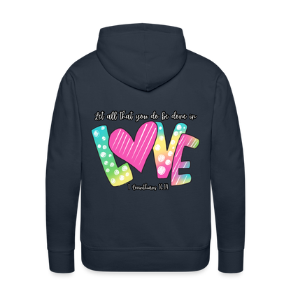 1 Cor 16:14 Gradient Premium Hoodie - navy