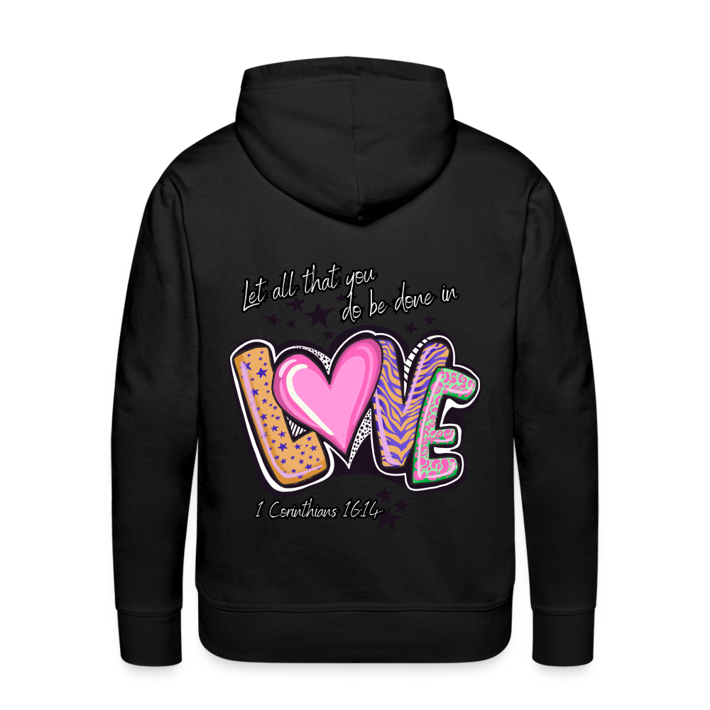 1 Cor 16:14 Stars & Animal Print Premium Hoodie - black