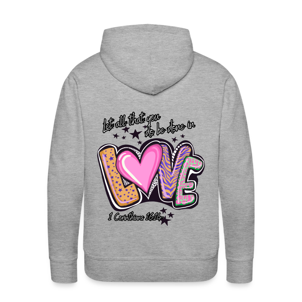 1 Cor 16:14 Stars & Animal Print Premium Hoodie - heather grey