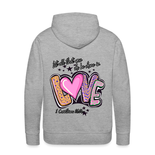 1 Cor 16:14 Stars & Animal Print Premium Hoodie - heather grey
