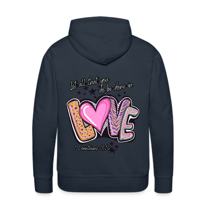 1 Cor 16:14 Stars & Animal Print Premium Hoodie - navy