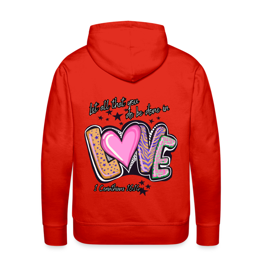1 Cor 16:14 Stars & Animal Print Premium Hoodie - red