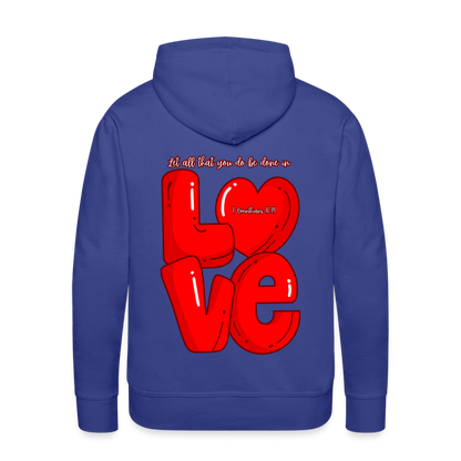 1 Cor 16:14 Red Love Letter Block Premium Hoodie - royal blue