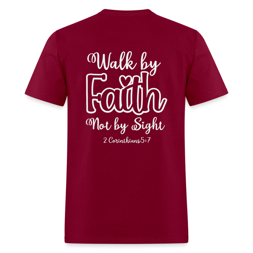 2 Cor 5:7 Classic T-Shirt - burgundy