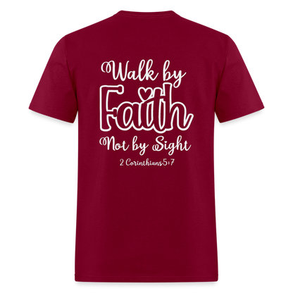 2 Cor 5:7 Classic T-Shirt - burgundy