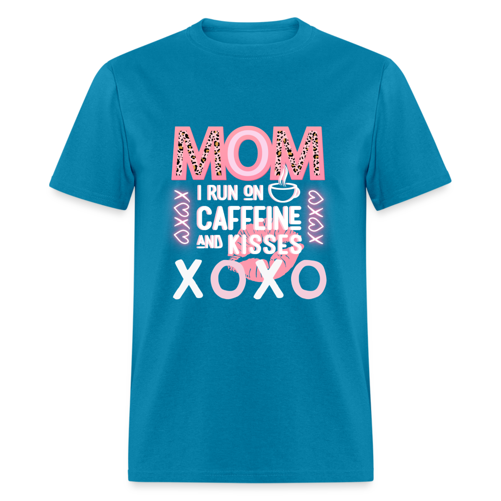 Mom Caff & Kisses Classic T-Shirt - turquoise