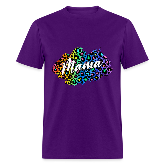 Mama Rainbow Leopard Classic T-Shirt - purple