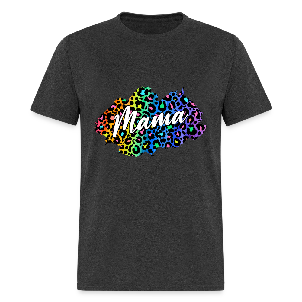 Mama Rainbow Leopard Classic T-Shirt - heather black