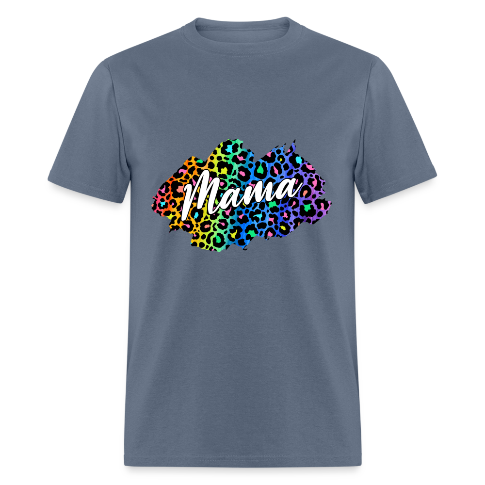 Mama Rainbow Leopard Classic T-Shirt - denim