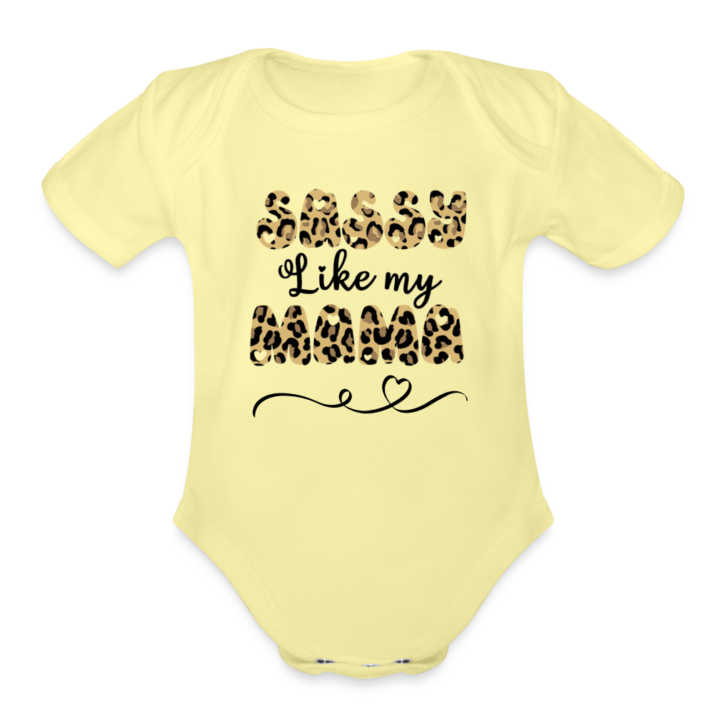 Sassy like my Mama Short Sleeve Baby Bodysuit - washed yellow