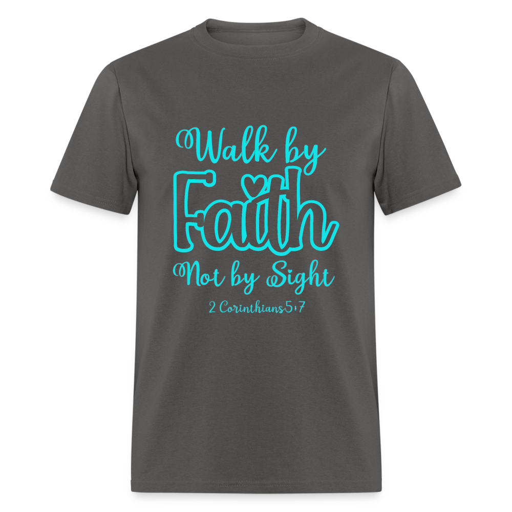 Walk by Faith Turquoise Classic T-Shirt - charcoal