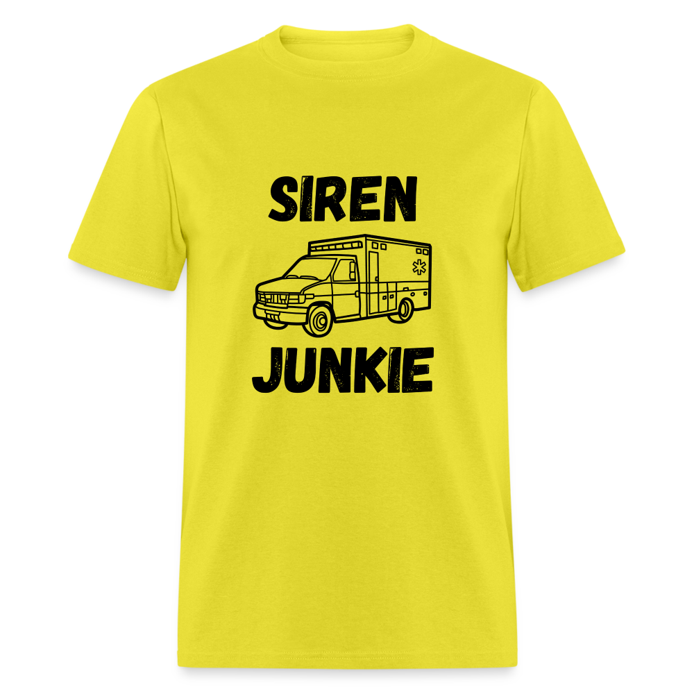Siren Junkie Black Classic T-Shirt - yellow