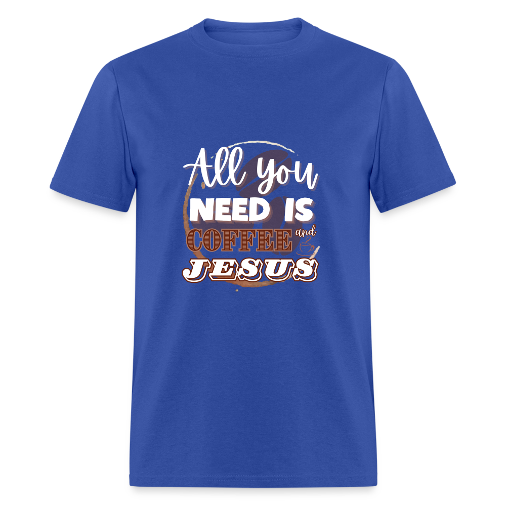 Coffee and Jesus Classic T-Shirt - royal blue