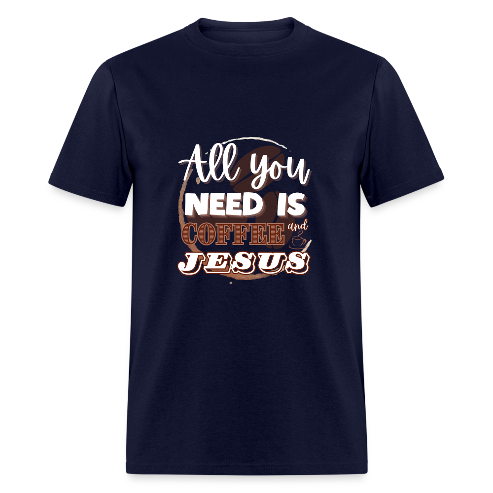 Coffee and Jesus Classic T-Shirt - navy