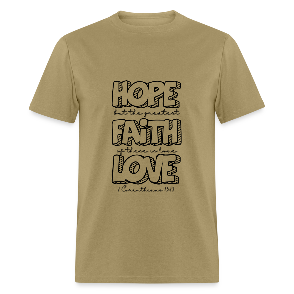 1 Cor 13:13 Unisex Classic T-Shirt - khaki