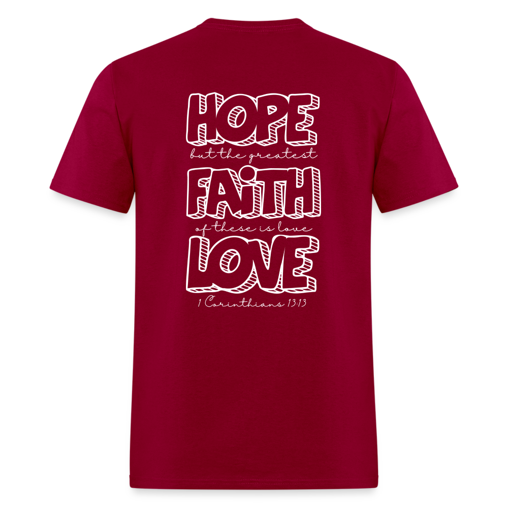 1 Cor 13:13 Unisex Classic T-Shirt - dark red