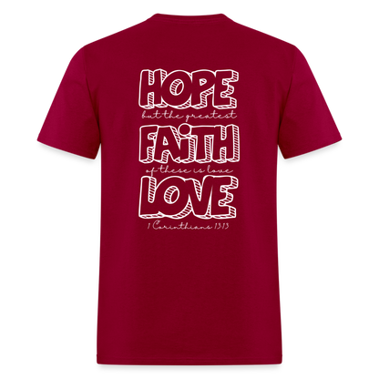 1 Cor 13:13 Unisex Classic T-Shirt - dark red