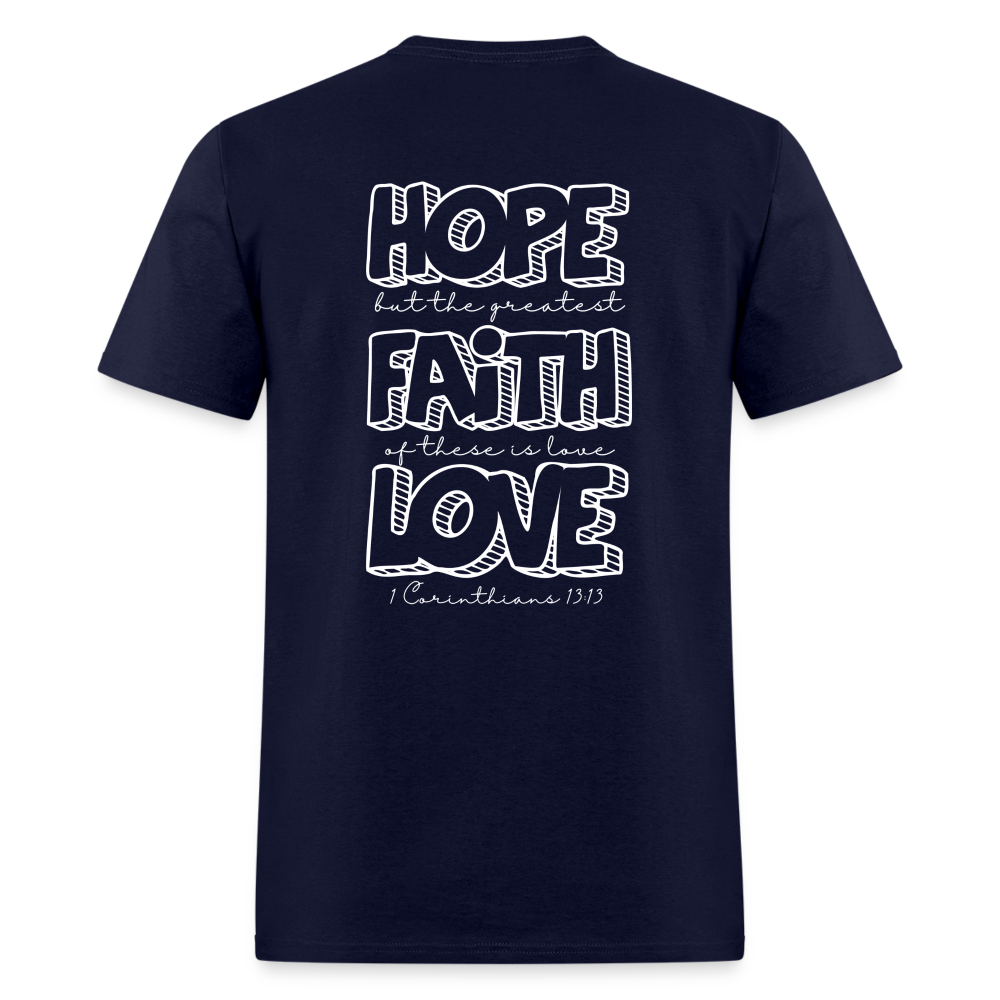1 Cor 13:13 Unisex Classic T-Shirt - navy