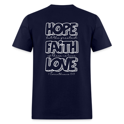 1 Cor 13:13 Unisex Classic T-Shirt - navy