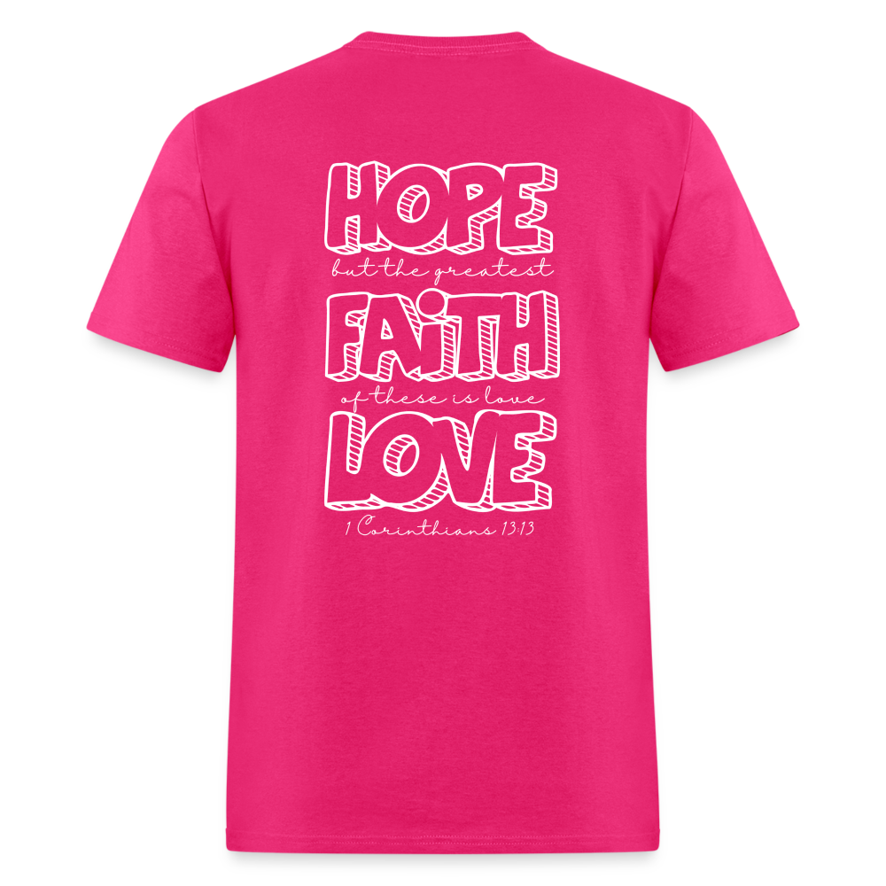1 Cor 13:13 Unisex Classic T-Shirt - fuchsia
