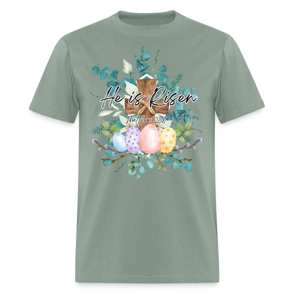 He is Risen Easter Eggs Classic T-Shirt - sage
