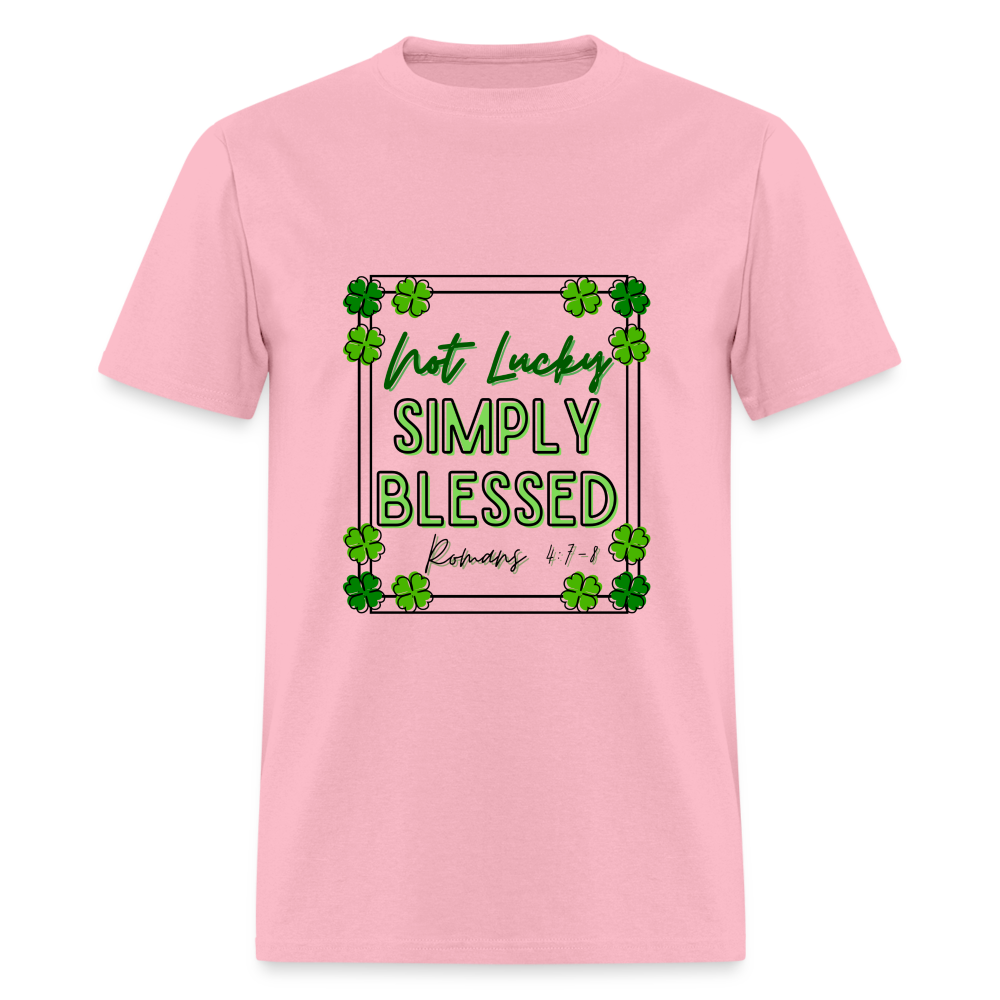 Not Lucky, Simply Blessed T-Shirt - pink