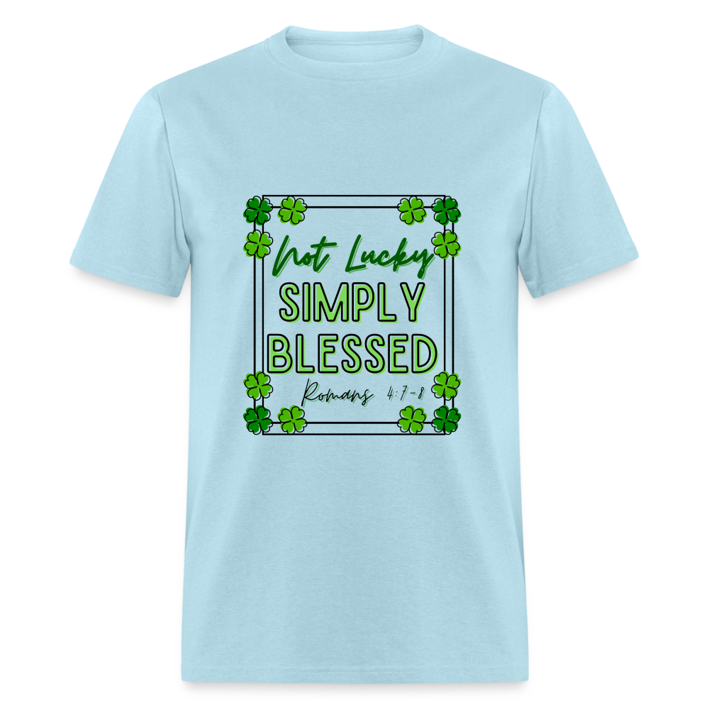 Not Lucky, Simply Blessed T-Shirt - powder blue