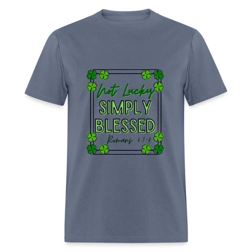 Not Lucky, Simply Blessed T-Shirt - denim