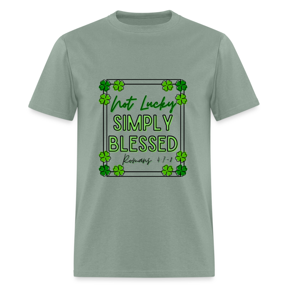 Not Lucky, Simply Blessed T-Shirt - sage