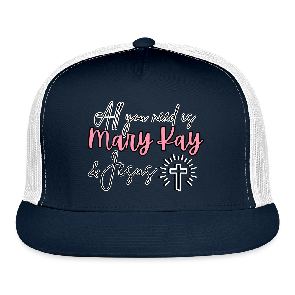 Mary Kay & Jesus Trucker Cap - navy/white