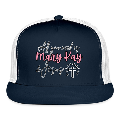 Mary Kay & Jesus Trucker Cap - navy/white