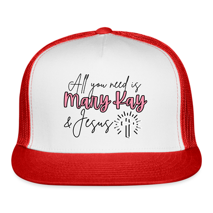 Mary Kay & Jesus Trucker Cap - white/red