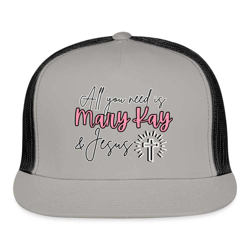 Mary Kay & Jesus Trucker Cap - gray/black