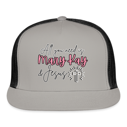 Mary Kay & Jesus Trucker Cap - gray/black