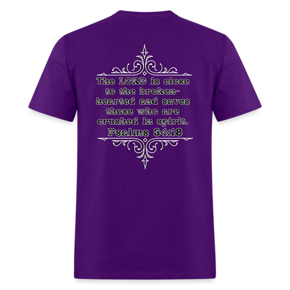 Psalms 34:18 Classic T-Shirt - purple