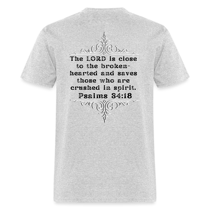 Psalms 34:18 Classic T-Shirt - heather gray