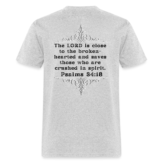 Psalms 34:18 Classic T-Shirt - heather gray