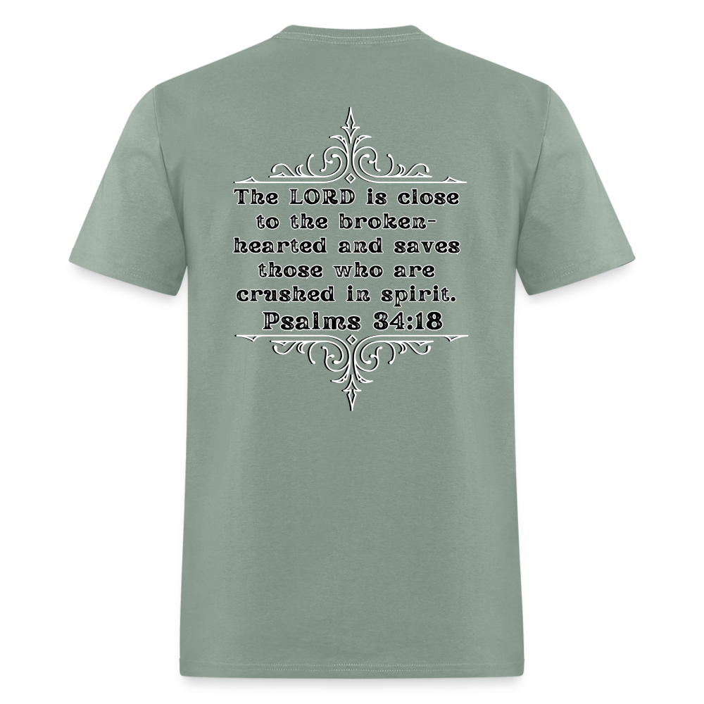 Psalms 34:18 Classic T-Shirt - sage